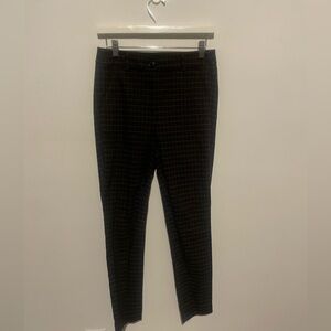 Loft Pants Womens 2 High Rise Skinny Plaid‎ Crop Stretch Fall College Office